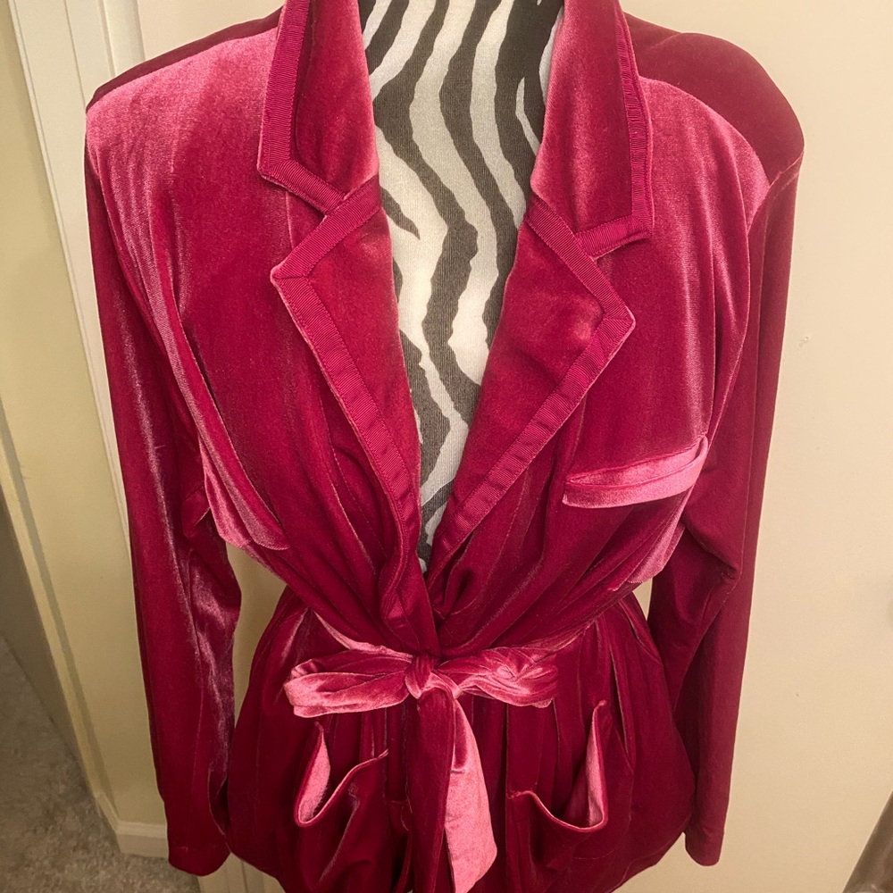Pink velvet blazer